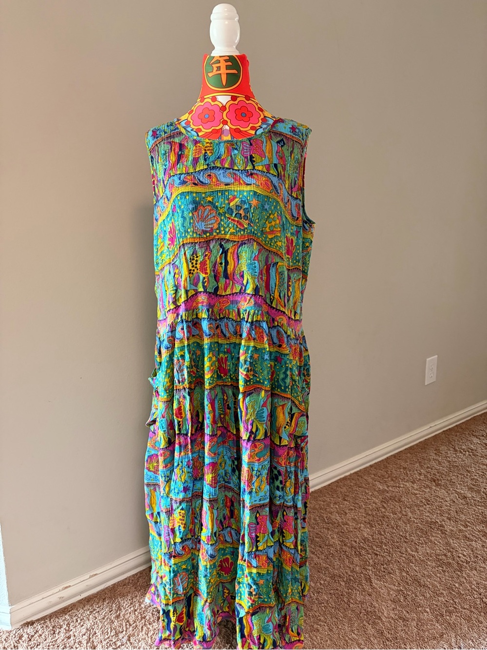 BILA Sleeveless Multicolor Printed Summer Dress